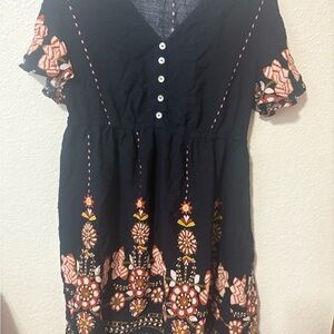 Floral Black Dress